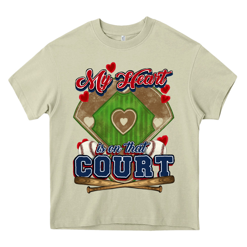 My Heart Is On That Court Baseball Heavy Core Tee by HowdyJamesFarm | Teevron