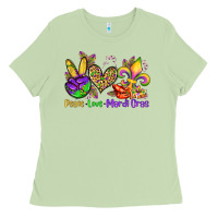 Matcha peace love mardi gras olivia Ladies Tee - OliviaCreatesArt