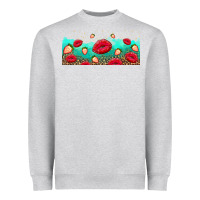 Heather Grey lips and strawberries Heavyweight Sweatshirt - AdoDesignShop