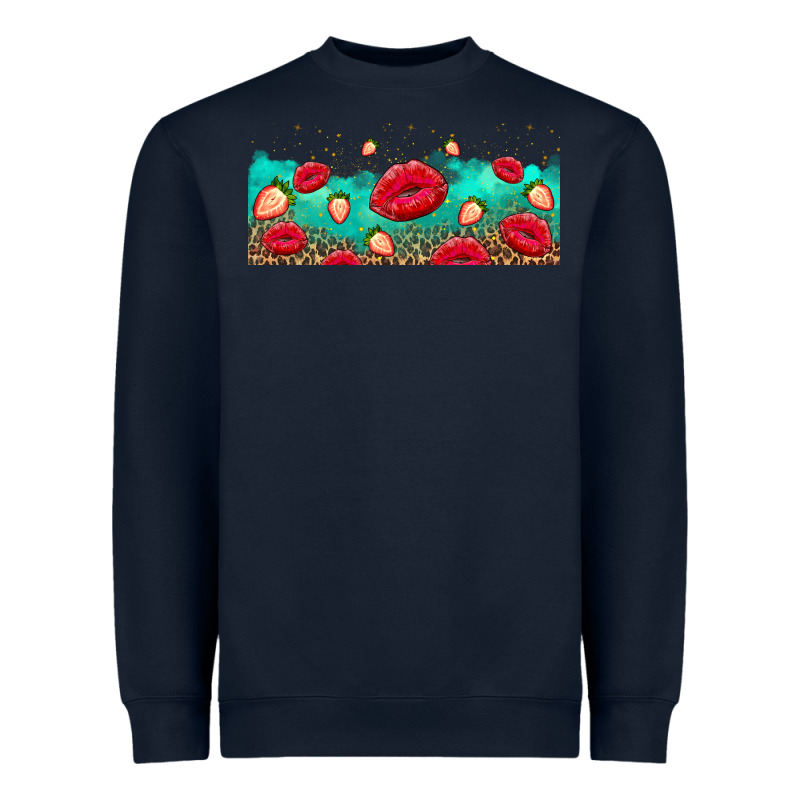 Lips And Strawberries Heavyweight Sweatshirt by AdoDesignShop | Teevron