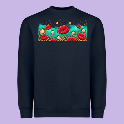 Lips And Strawberries Heavyweight Sweatshirt Designed By Adodesignshop