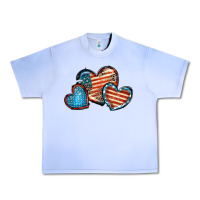 Grape Ice American flag hearts 4th of july Urban Heavy Tee - FaDigitalArtStudio