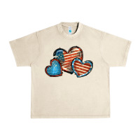Sandshell American flag hearts 4th of july Urban Heavy Tee - FaDigitalArtStudio