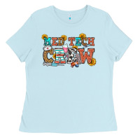 Baby Blue med tech crew Ladies Tee - OliviaCreatesArt