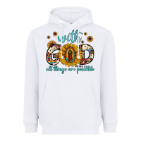 White with god all things are possible matthew 19 26 Heavyweight Hoodie - JahusDesignShop