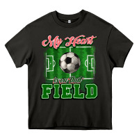Asphalt My heart is on that court Soccer Heavy Core Tee - HowdyJamesFarm