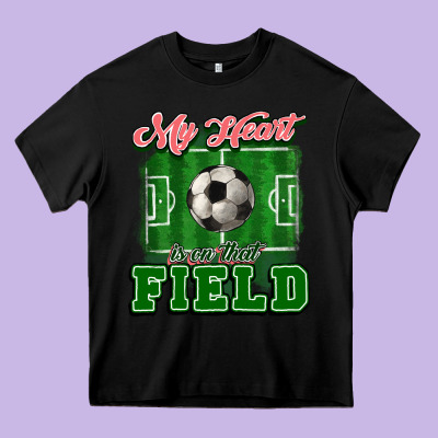 My Heart Is On That Court Soccer Heavy Core Tee Designed By Howdyjamesfarm