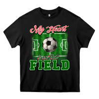 Black My heart is on that court Soccer Heavy Core Tee - HowdyJamesFarm