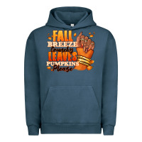 Pigment Midnight Navy Fall breeze crunchy leaves pumpkins please Urban Hoodie - RanaPortraitStore