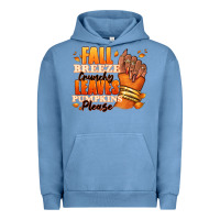 Pigment Pebble Blue Fall breeze crunchy leaves pumpkins please Urban Hoodie - RanaPortraitStore