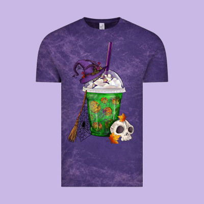 Halloween Spooky Pumpkins Frappe Vintage Tee Designed By Fadigitalartstudio