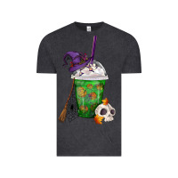 Vintage Black Halloween Spooky Pumpkins Frappe Vintage Tee - FaDigitalArtStudio