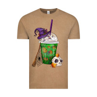 Vintage Coffee Halloween Spooky Pumpkins Frappe Vintage Tee - FaDigitalArtStudio