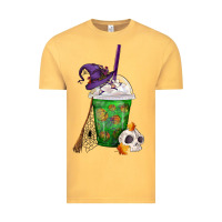 Vintage Mustard Halloween Spooky Pumpkins Frappe Vintage Tee - FaDigitalArtStudio