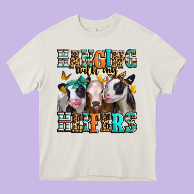 Hanging With My Heifers Heavy Core Tee Designed By Jasminsmagicworld