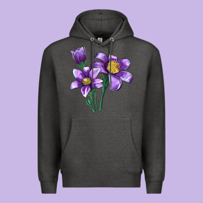 Pasque Flower Illustrations Premium Hoodie Designed By Lillyallendesigns