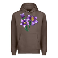 Coffee Pasque Flower Illustrations Premium Hoodie - LillyAllenDesigns