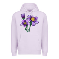 Lilac Pasque Flower Illustrations Premium Hoodie - LillyAllenDesigns