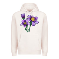 Pale Pink Pasque Flower Illustrations Premium Hoodie - LillyAllenDesigns