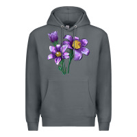 Rock Pasque Flower Illustrations Premium Hoodie - LillyAllenDesigns