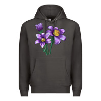 Smoke Pasque Flower Illustrations Premium Hoodie - LillyAllenDesigns