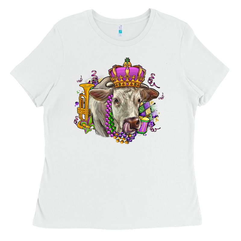 Charolais Mardi Gras Ladies Tee by OliviaCreatesArt | Teevron