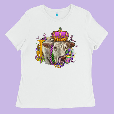 Charolais Mardi Gras Ladies Tee Designed By Oliviacreatesart