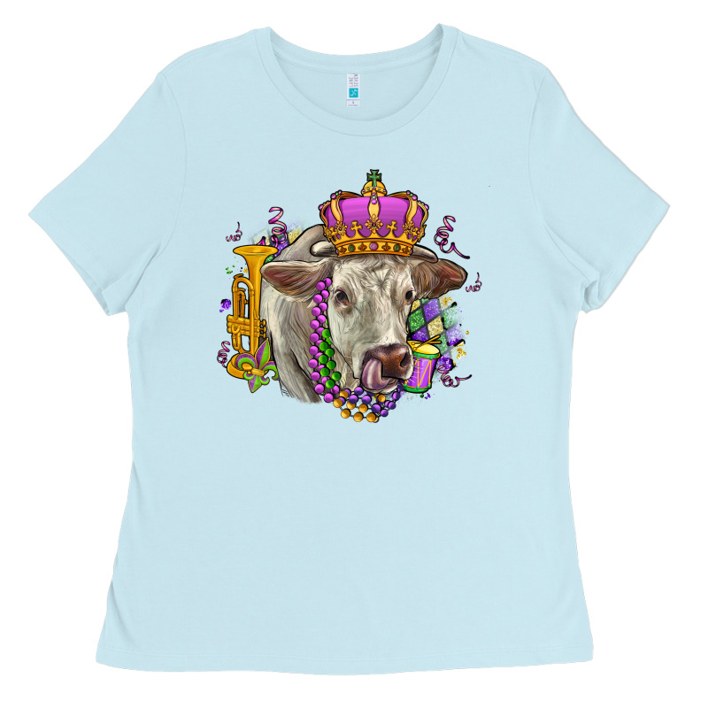 Charolais Mardi Gras Ladies Tee by OliviaCreatesArt | Teevron