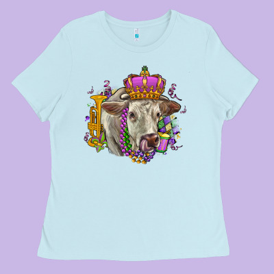 Charolais Mardi Gras Ladies Tee Designed By Oliviacreatesart