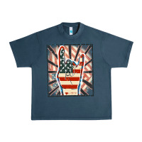 Midnight Navy Freedom rock hand Urban Heavy Tee - FaDigitalArtStudio