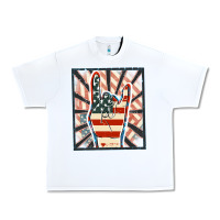 White Freedom rock hand Urban Heavy Tee - FaDigitalArtStudio