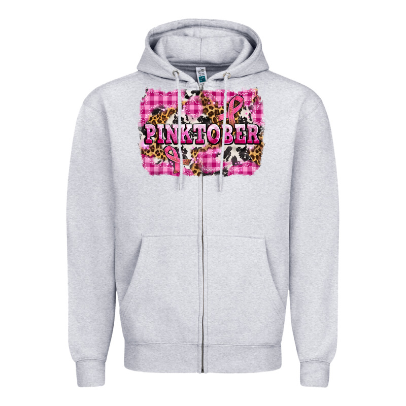 Pinktober With Cancer Ribbon Zipper Hoodie by AdoDesignShop | Teevron