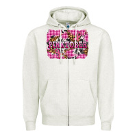 Oatmeal Heather pinktober with cancer ribbon Zipper Hoodie - AdoDesignShop