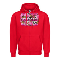 Red pinktober with cancer ribbon Zipper Hoodie - AdoDesignShop