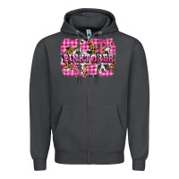 Smoke pinktober with cancer ribbon Zipper Hoodie - AdoDesignShop