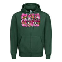 Sports Green pinktober with cancer ribbon Zipper Hoodie - AdoDesignShop
