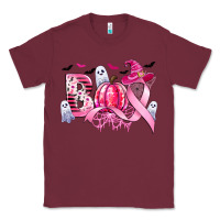 Burgundy boo pink pumpkin witch breast cancer Classic Tee - CowGirlArtShop