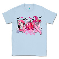 Dusty Blue boo pink pumpkin witch breast cancer Classic Tee - CowGirlArtShop