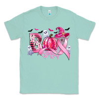 Seafoam boo pink pumpkin witch breast cancer Classic Tee - CowGirlArtShop