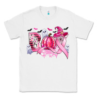 White boo pink pumpkin witch breast cancer Classic Tee - CowGirlArtShop
