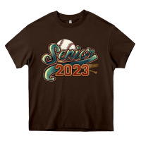 Chocolate Brown Senior 2023 baseball Heavy Core Tee - HowdyJamesFarm