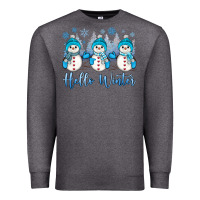 Charcoal Heather snowman hello winter Premium Sweatshirt - JahusDesignShop