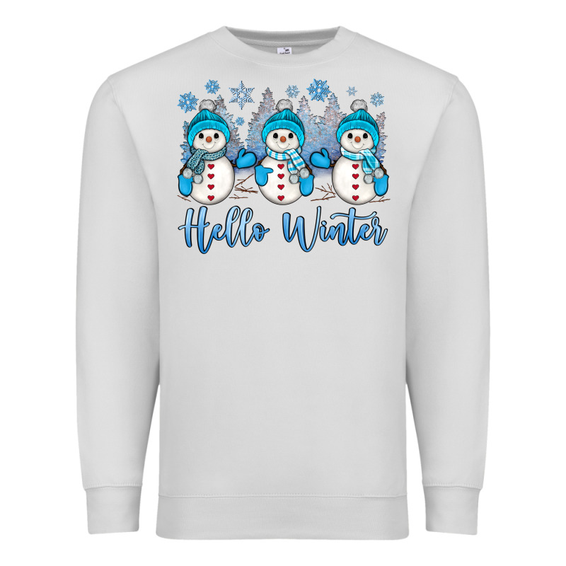 Snowman Hello Winter Premium Sweatshirt by JahusDesignShop | Teevron
