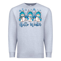 Heather Grey snowman hello winter Premium Sweatshirt - JahusDesignShop