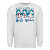 Oatmeal Heather snowman hello winter Premium Sweatshirt - JahusDesignShop