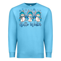Ocean Blue snowman hello winter Premium Sweatshirt - JahusDesignShop