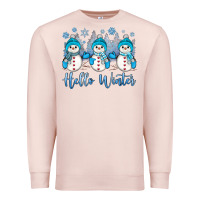 Pale Pink snowman hello winter Premium Sweatshirt - JahusDesignShop