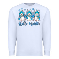 White snowman hello winter Premium Sweatshirt - JahusDesignShop