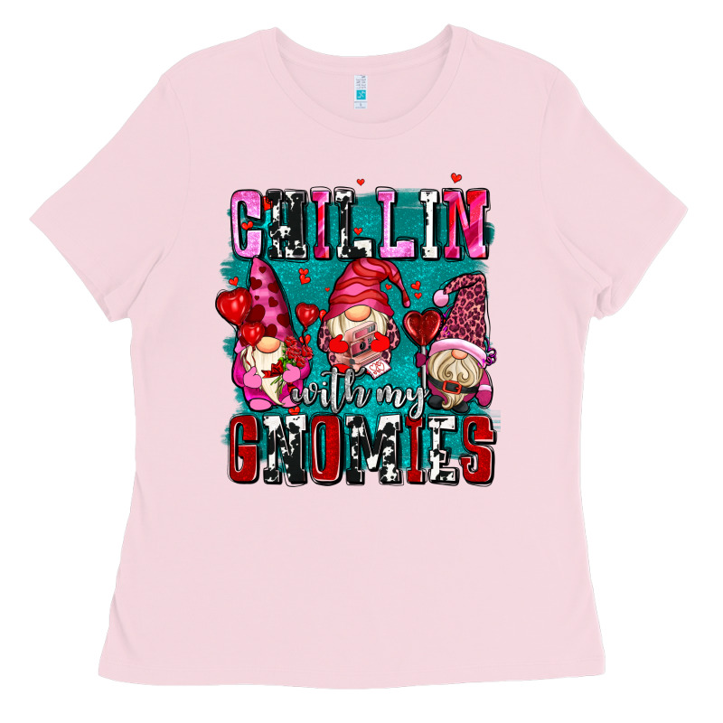 Chillin With My Gnomies Olivia Ladies Tee by OliviaCreatesArt | Teevron