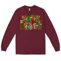 Burgundy Christmas xmas vibes Long Sleeve Tee - FaDigitalArtStudio